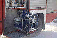 Hydraulische Rettungsgerät verstaut